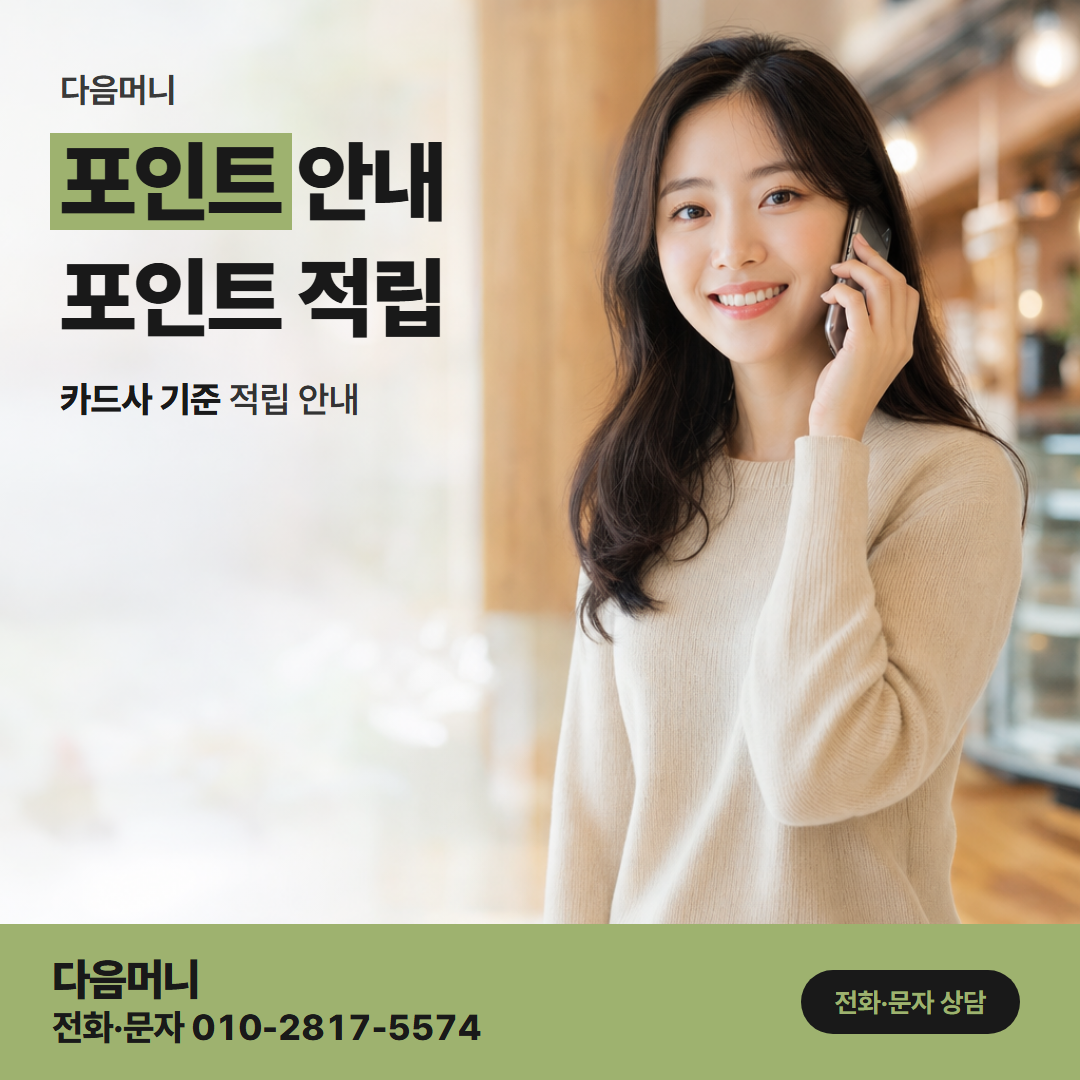 다음머니 광주카드깡 승인 뒤 카드사가 쌓는 포인트